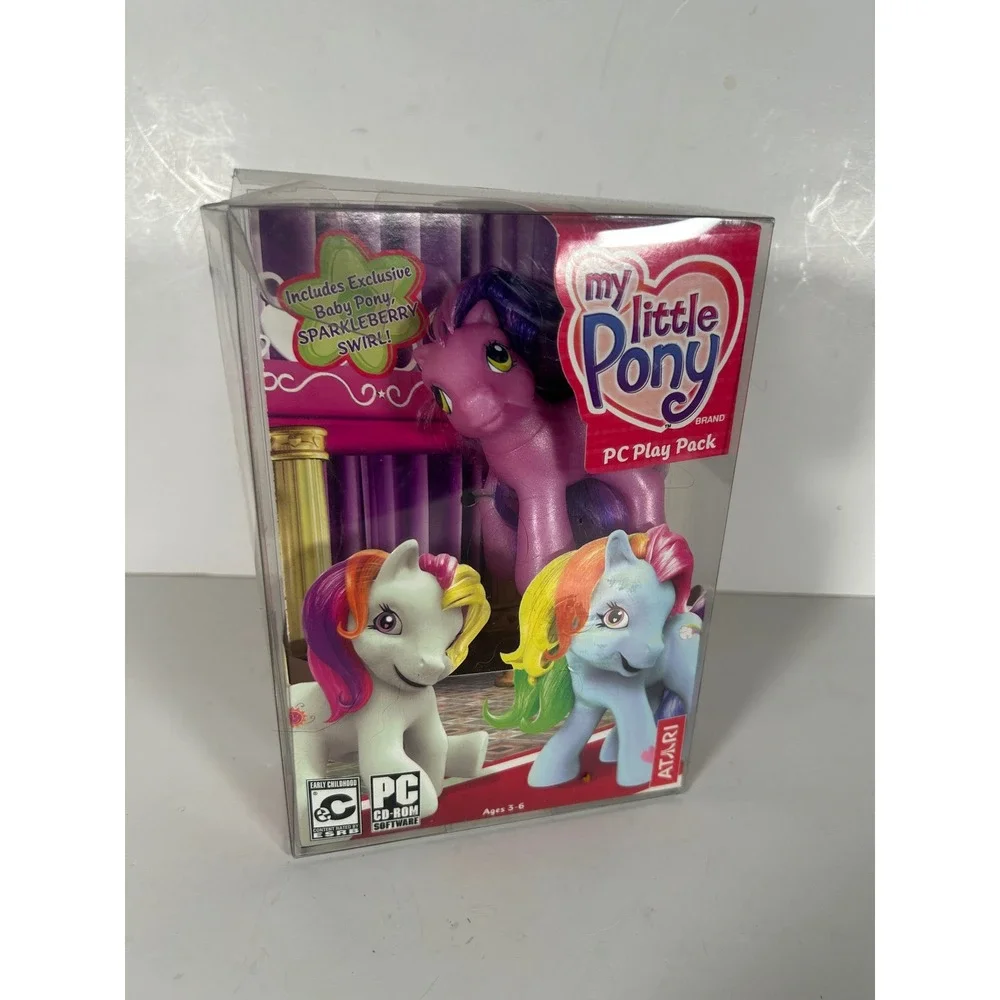 My Little Pony PC Play Pack Sparkleberry Swirl Pony Figure Atari CD-ROM 2004 NEW